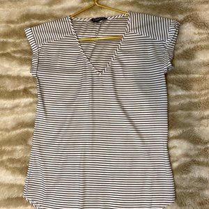 Express Short Sleeve Striped Blouse